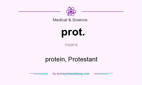 What does prot. mean? It stands for protein, Protestant
