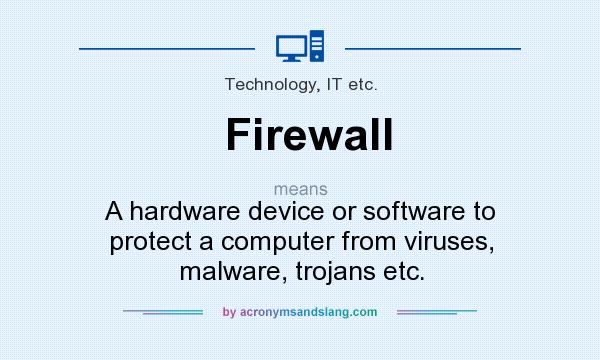 What does Firewall mean? It stands for A hardware device or software to protect a computer from viruses, malware, trojans etc.