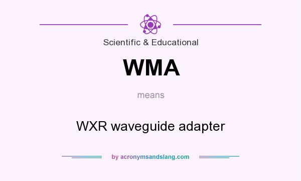 What does WMA mean? It stands for WXR waveguide adapter