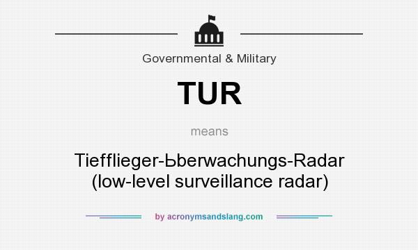 What does TUR mean? It stands for Tiefflieger-Ьberwachungs-Radar (low-level surveillance radar)