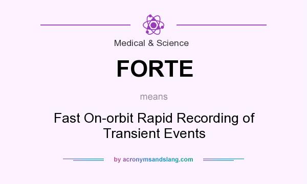What does FORTE mean? It stands for Fast On-orbit Rapid Recording of Transient Events