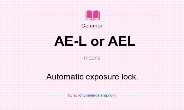 What does AE-L or AEL mean? It stands for Automatic exposure lock.