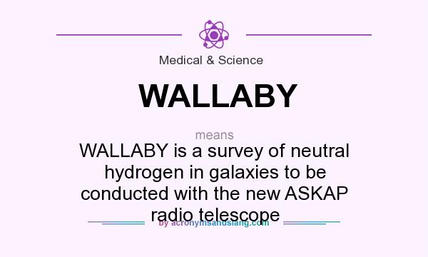 What does WALLABY mean? It stands for WALLABY is a survey of neutral hydrogen in galaxies to be conducted with the new ASKAP radio telescope