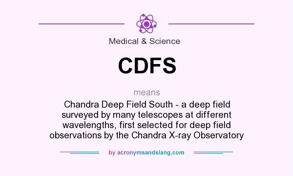 What does CDFS mean? It stands for Chandra Deep Field South - a deep field surveyed by many telescopes at different wavelengths, first selected for deep field observations by the Chandra X-ray Observatory