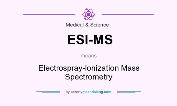 What does ESI-MS mean? It stands for Electrospray-lonization Mass Spectrometry