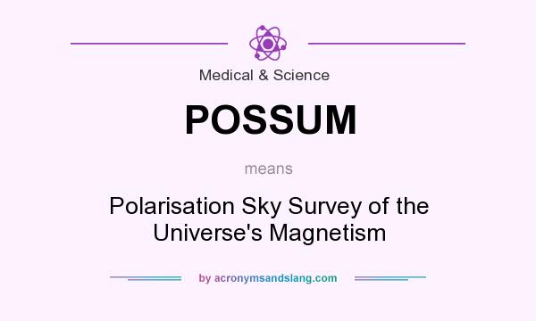 What does POSSUM mean? It stands for Polarisation Sky Survey of the Universe`s Magnetism