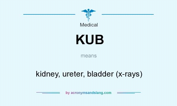 What does KUB mean? It stands for kidney, ureter, bladder (x-rays)