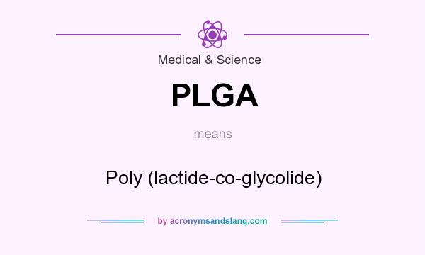 What does PLGA mean? It stands for Poly (lactide-co-glycolide)