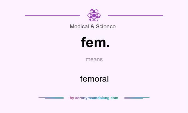 What does fem. mean? It stands for femoral