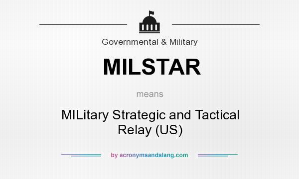What does MILSTAR mean? It stands for MILitary Strategic and Tactical Relay (US)