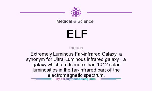 What does ELF mean? It stands for Extremely Luminous Far-infrared Galaxy, a synonym for Ultra-Luminous infrared galaxy - a galaxy which emits more than 1012 solar luminosities in the far-infrared part of the electromagnetic spectrum.