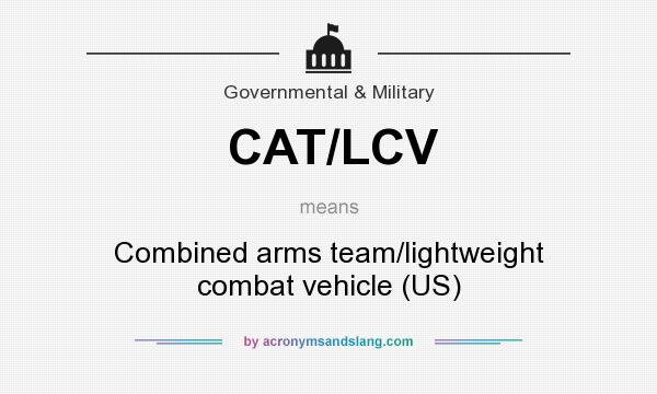 What does CAT/LCV mean? It stands for Combined arms team/lightweight combat vehicle (US)