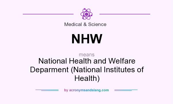 What does NHW mean? It stands for National Health and Welfare Deparment (National Institutes of Health)