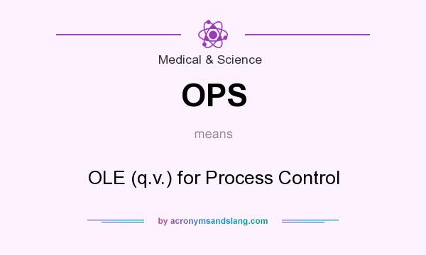 What does OPS mean? It stands for OLE (q.v.) for Process Control