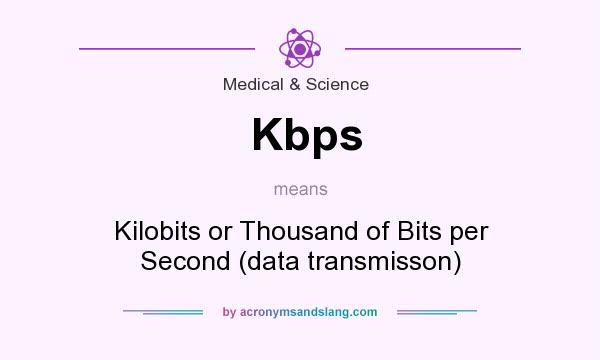 What does Kbps mean? It stands for Kilobits or Thousand of Bits per Second (data transmisson)