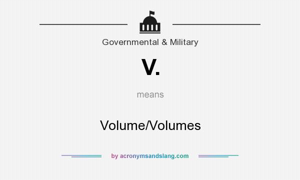 What does V. mean? It stands for Volume/Volumes