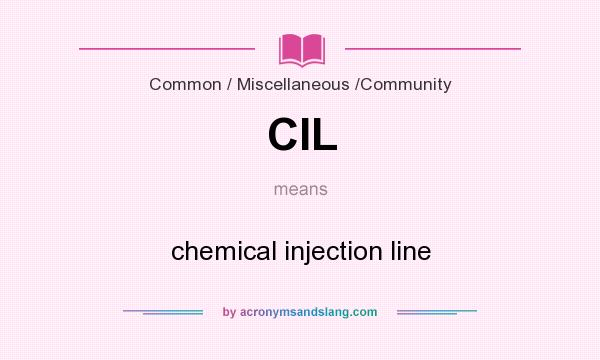 What does CIL mean? It stands for chemical injection line
