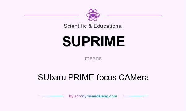 What does SUPRIME mean? It stands for SUbaru PRIME focus CAMera