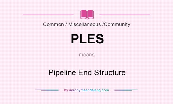 What does PLES mean? It stands for Pipeline End Structure