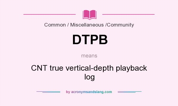 What does DTPB mean? It stands for CNT true vertical-depth playback log