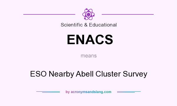 What does ENACS mean? It stands for ESO Nearby Abell Cluster Survey