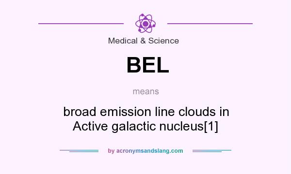 What does BEL mean? It stands for broad emission line clouds in Active galactic nucleus[1]