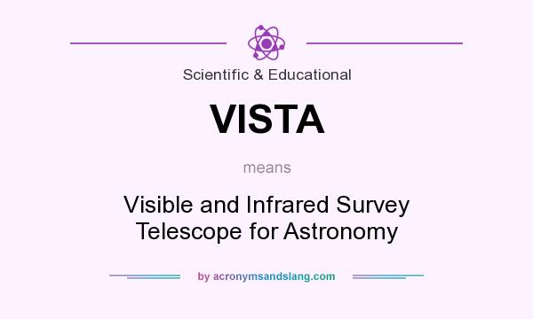 What does VISTA mean? It stands for Visible and Infrared Survey Telescope for Astronomy
