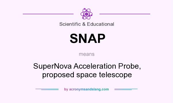 What does SNAP mean? It stands for SuperNova Acceleration Probe, proposed space telescope