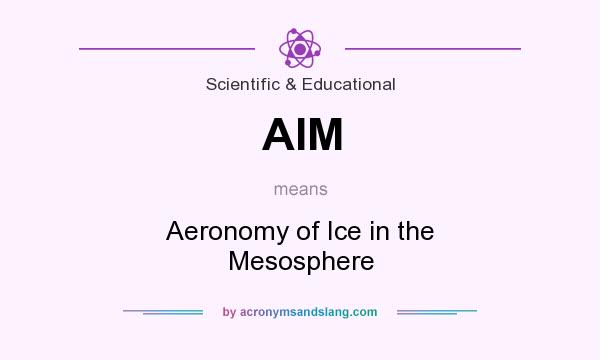 What does AIM mean? It stands for Aeronomy of Ice in the Mesosphere