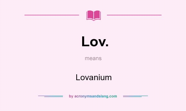 What does Lov. mean? It stands for Lovanium