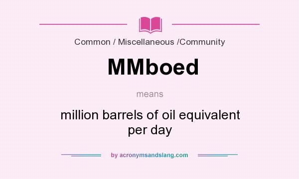 What does MMboed mean? It stands for million barrels of oil equivalent per day