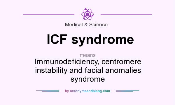 What does ICF syndrome mean? It stands for Immunodeficiency, centromere instability and facial anomalies syndrome