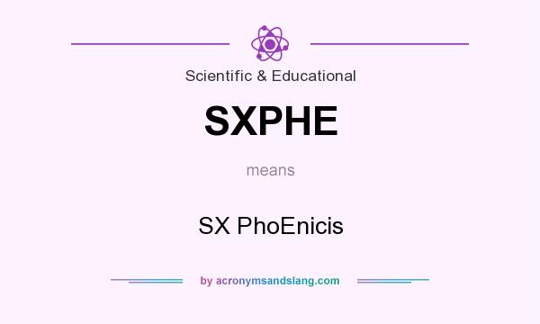 What does SXPHE mean? It stands for SX PhoEnicis