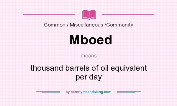 What does Mboed mean? It stands for thousand barrels of oil equivalent per day