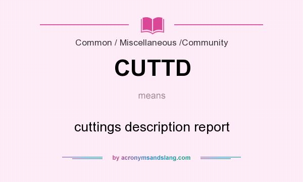 What does CUTTD mean? It stands for cuttings description report