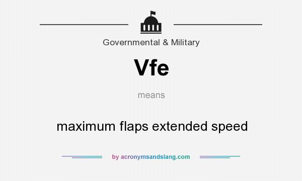 What does Vfe mean? It stands for maximum flaps extended speed