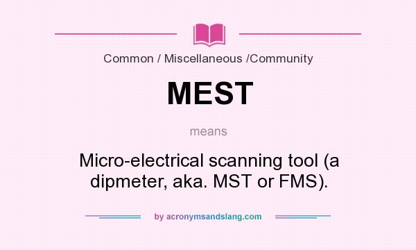 What does MEST mean? It stands for Micro-electrical scanning tool (a dipmeter, aka. MST or FMS).