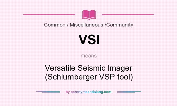 What does VSI mean? It stands for Versatile Seismic Imager (Schlumberger VSP tool)