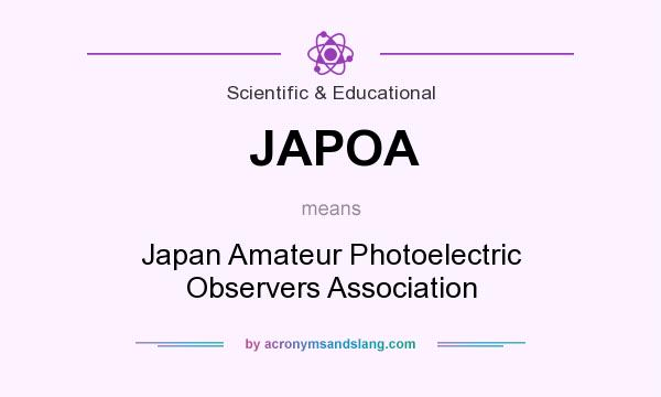 What does JAPOA mean? It stands for Japan Amateur Photoelectric Observers Association