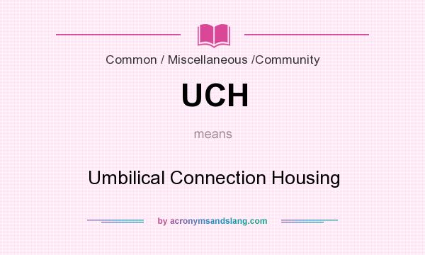 What does UCH mean? It stands for Umbilical Connection Housing