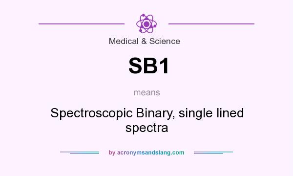 What does SB1 mean? It stands for Spectroscopic Binary, single lined spectra