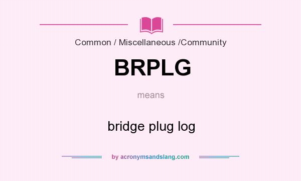 What does BRPLG mean? It stands for bridge plug log