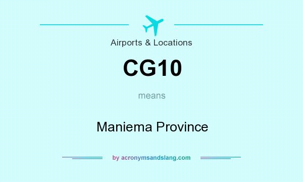 What does CG10 mean? It stands for Maniema Province