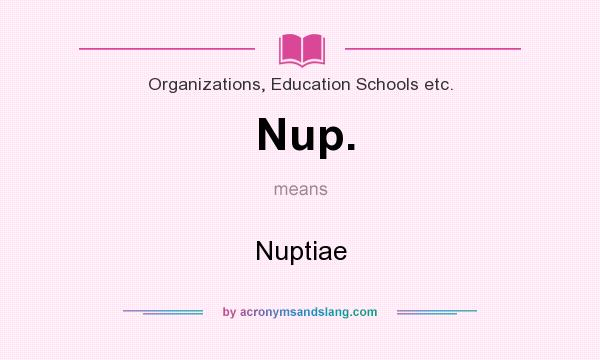 What does Nup. mean? It stands for Nuptiae