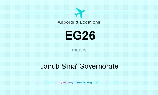 What does EG26 mean? It stands for Janūb Sīnā` Governorate