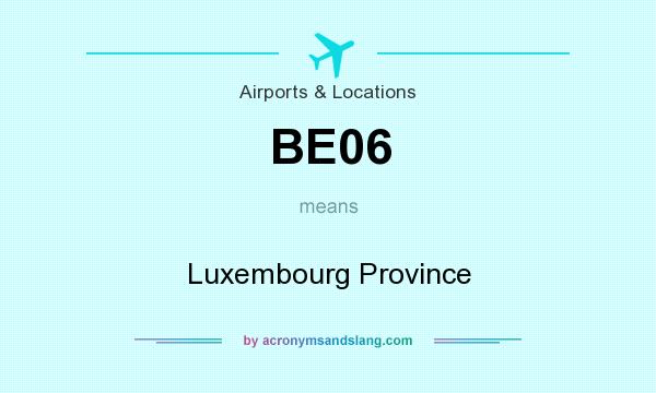 What does BE06 mean? It stands for Luxembourg Province