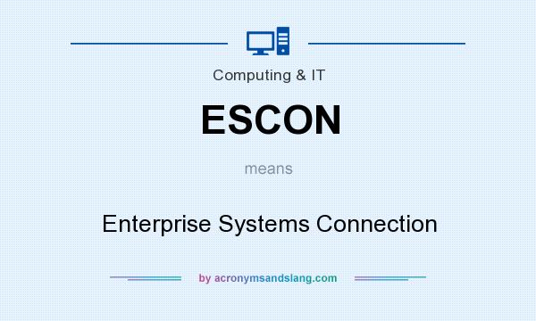 What does ESCON mean? It stands for Enterprise Systems Connection