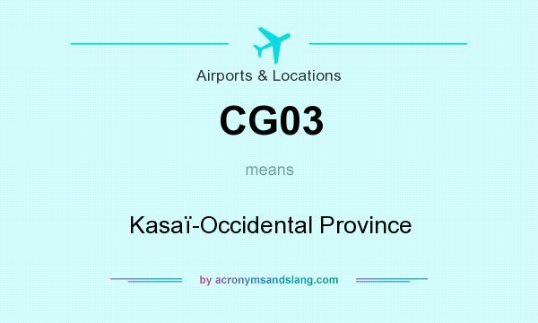What does CG03 mean? It stands for Kasaï-Occidental Province