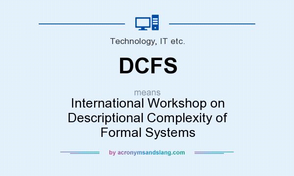 What does DCFS mean? It stands for International Workshop on Descriptional Complexity of Formal Systems