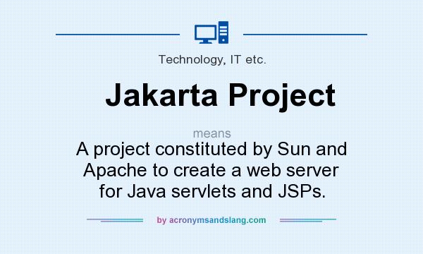 What does Jakarta Project mean? It stands for A project constituted by Sun and Apache to create a web server for Java servlets and JSPs.